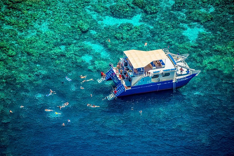 Fairwinds Boat Detail at Kealakekua Aerial Snorkelers Big Island