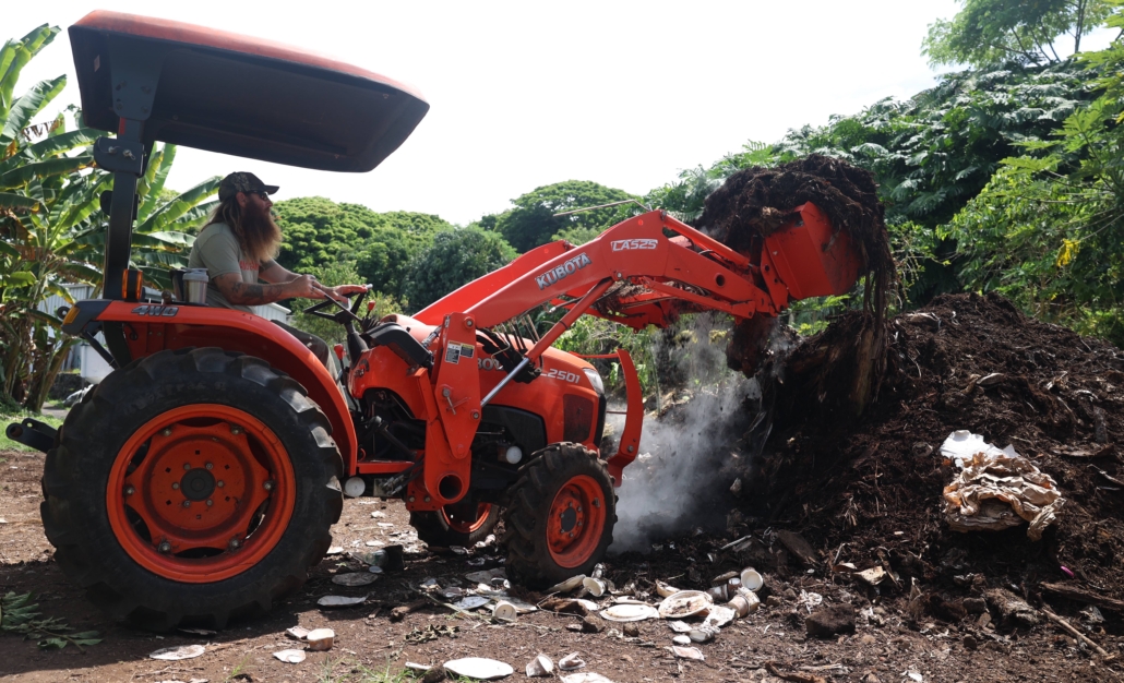 tractor_1 Tractor stirring compost at Kalakupua Farms in Kona